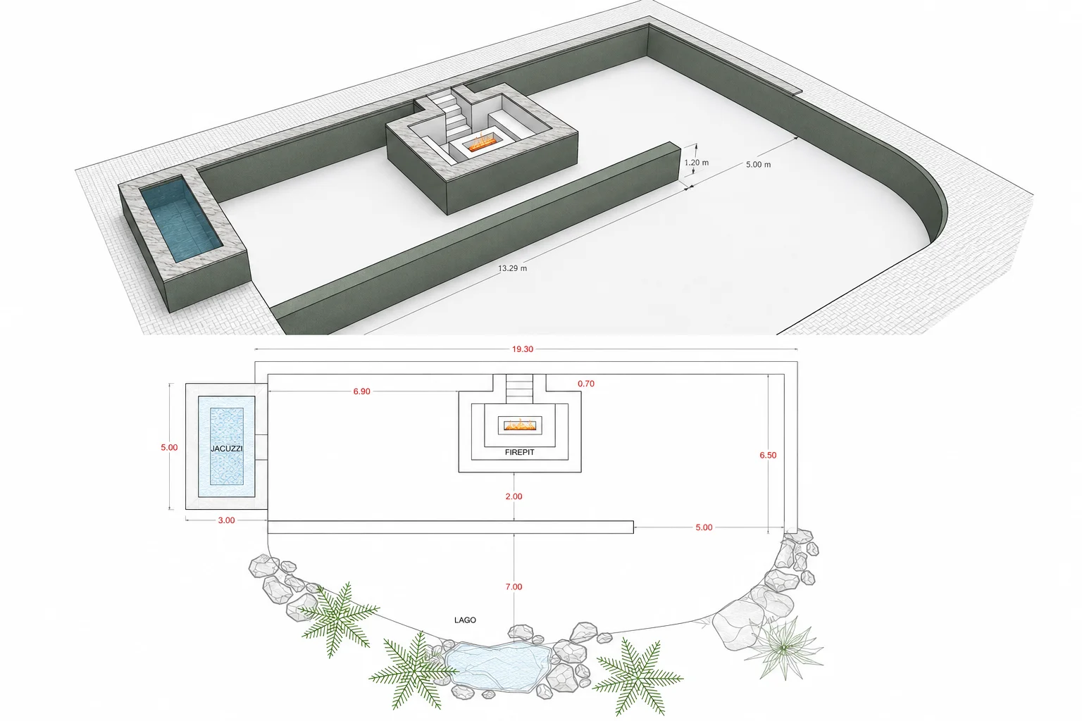 Diseño en 3D de alberca SealPool
